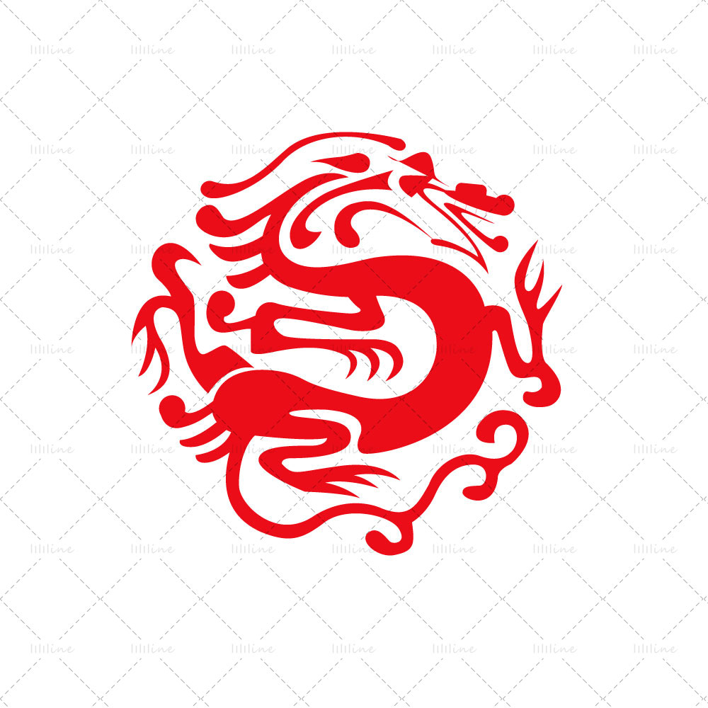 abstact Çin geleneksel ejderha totem tattoo pattern vi eps pdf