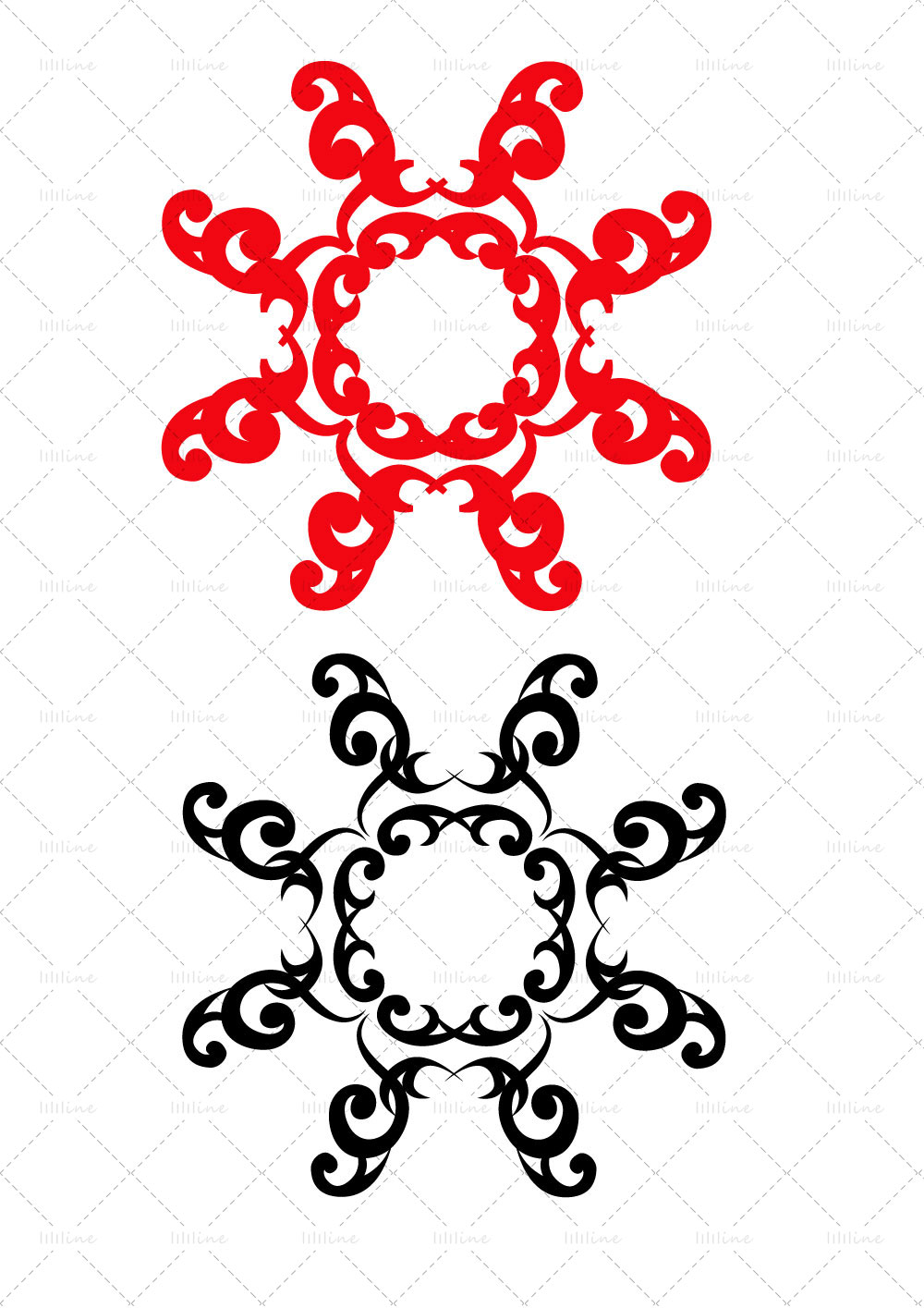 propitious cloud flower totem tattoo pattern vi eps pdf